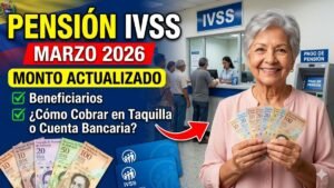 Pensión IVSS marzo 2026: monto actualizado, beneficiarios y cómo cobrar en taquilla o cuenta bancaria
