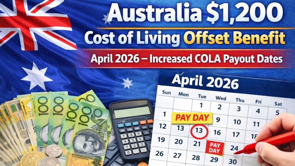 Australia $1,200 Cost of Living Offset Benefit April 2026 – Increased COLA Payout Dates