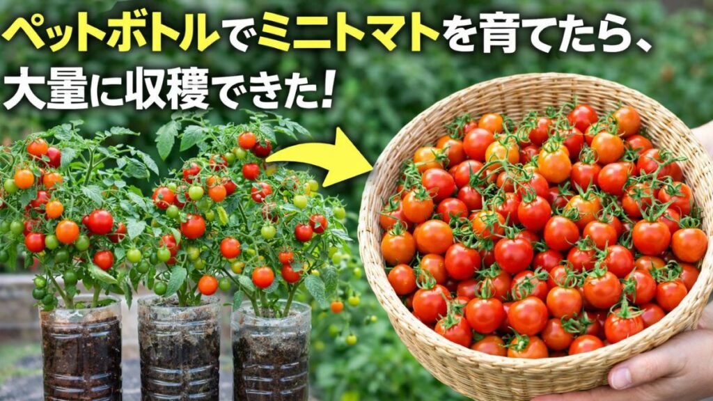 ペットボトルでミニトマトを育てたら、大量に収穫できた！
