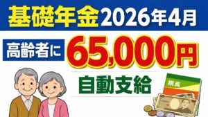 基礎年金2026年4月: 高齢者に65,000円 自動支給 振込は4月10日